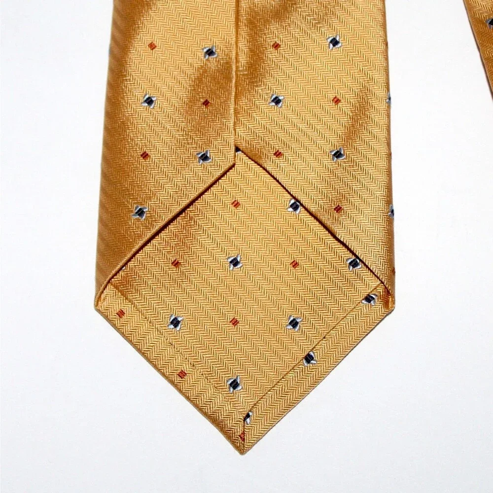 Peter Millar Necktie yellow 100% silk abstract gold